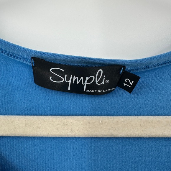 Sympli Women's‎ Blue Geometric Cutout Long Sleeve Tunic Top Size 12 - Picture 4 of 9